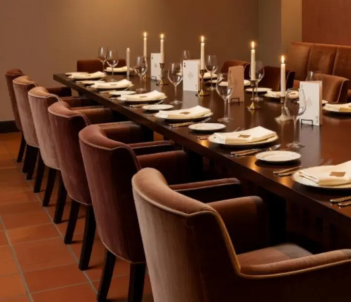 Elegant private dining room set for a bespoke supper evening