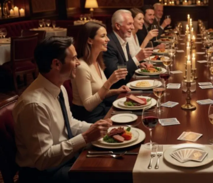 Candlelit supper club table with warm atmosphere