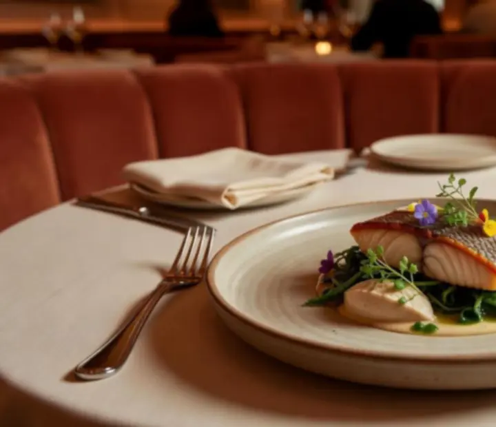 Artfully plated seasonal dish